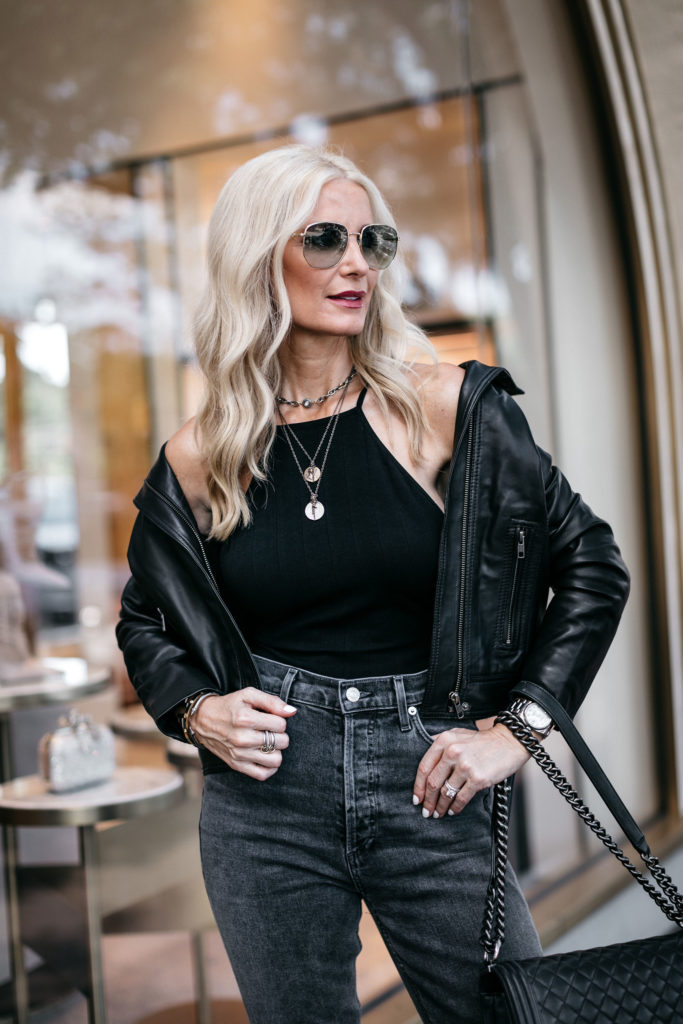 How to wear a leather jacket over 40 | How to style a leather jacket