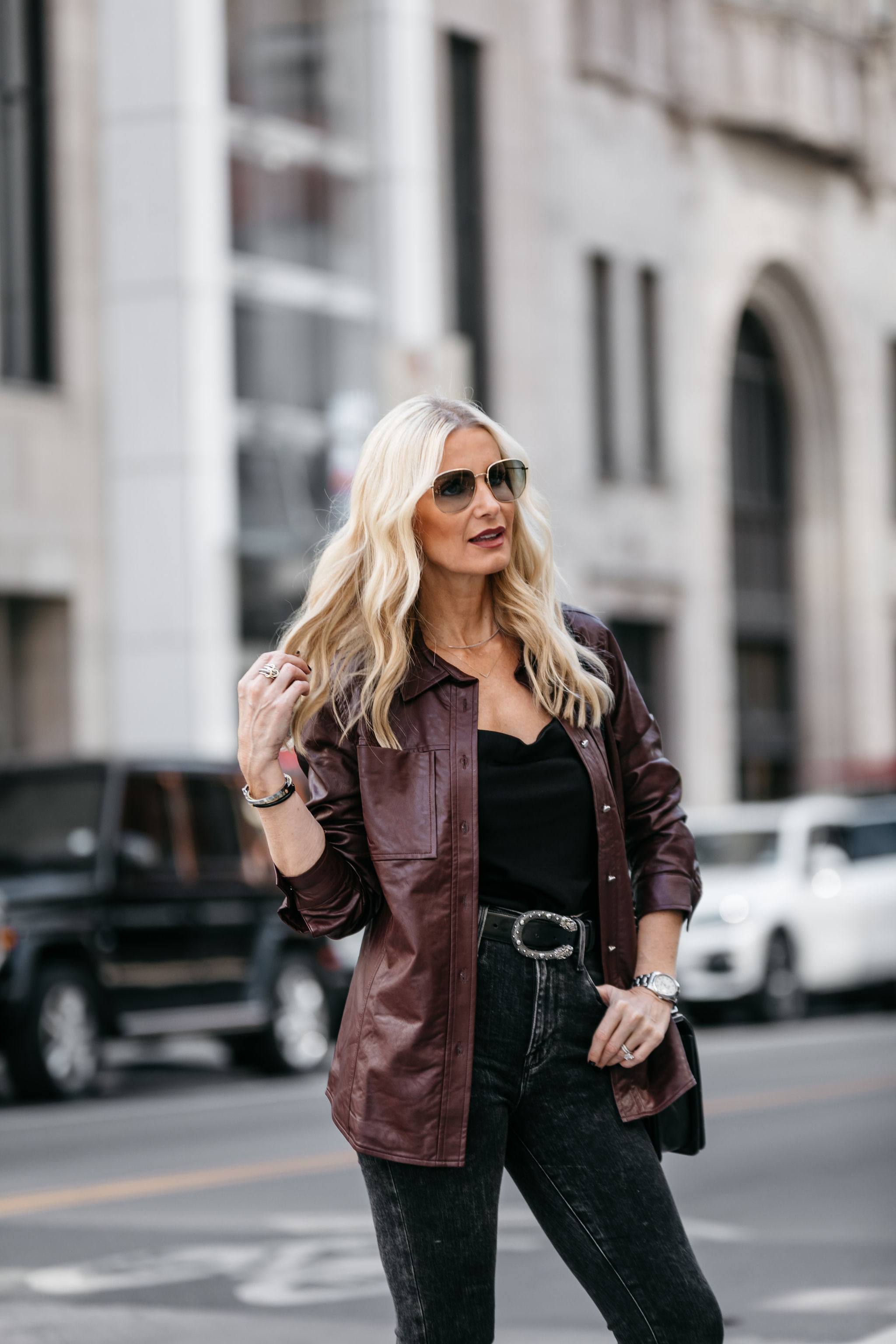 Faux Leather Shirt Jacket | Who What Wear Faux Leather Top