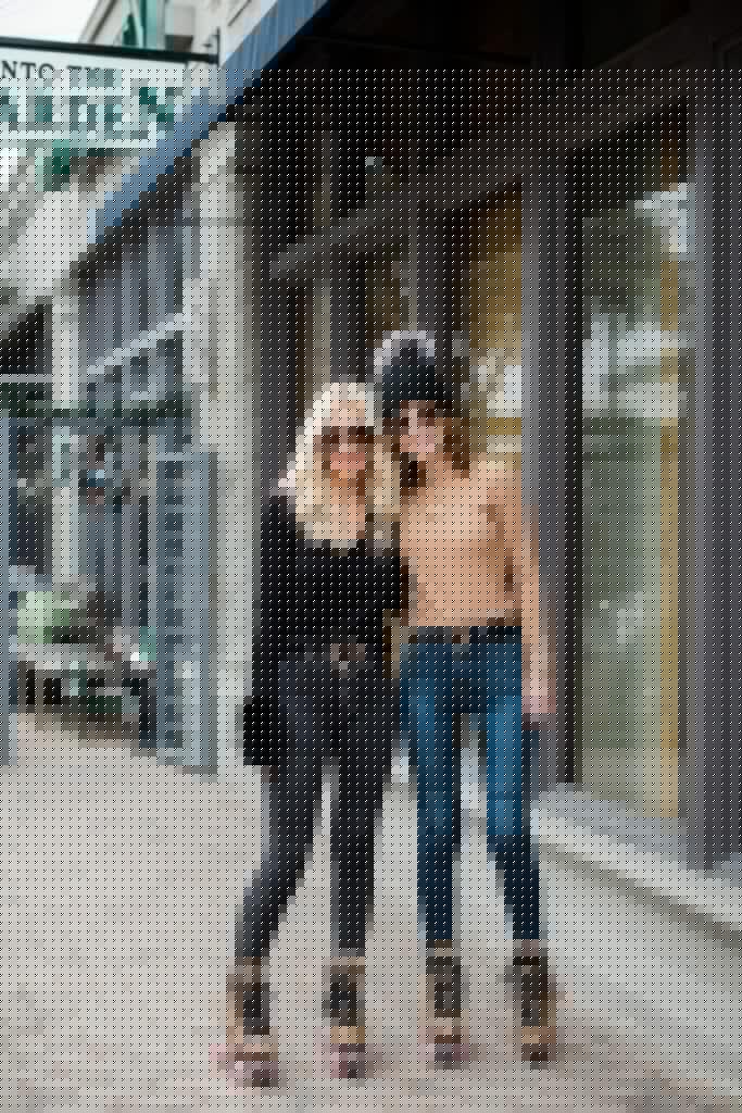 Dallas blonde wearing all black