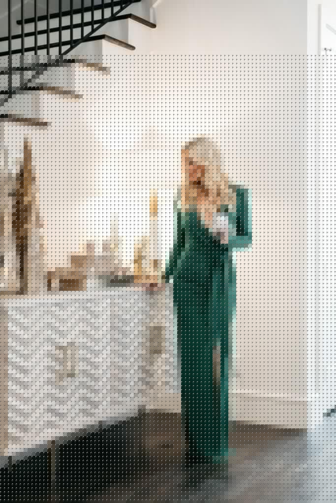 Fashion blogger showing holiday decor