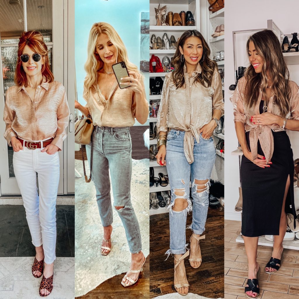 Dallas bloggers wearing a sheer shirt