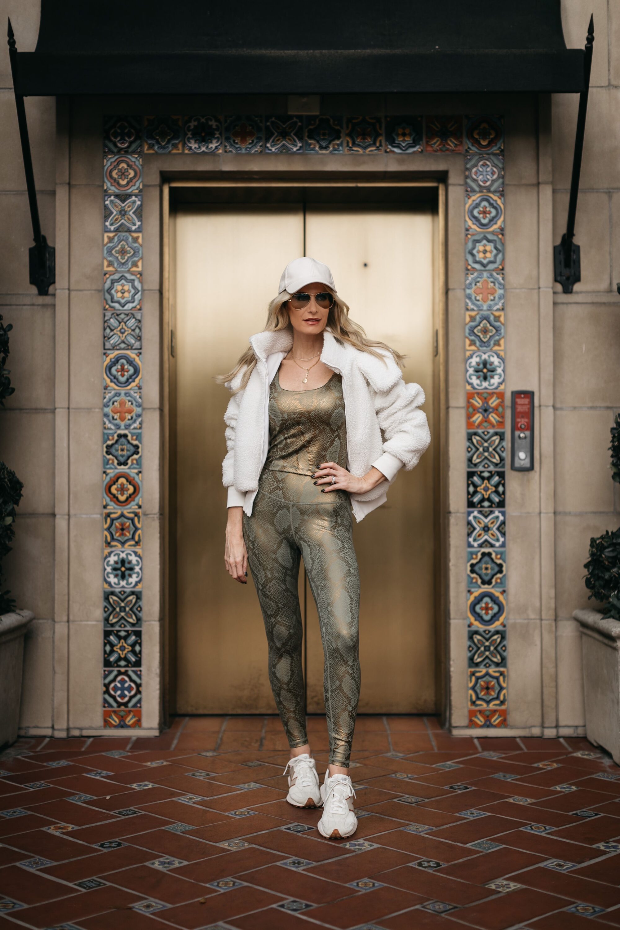 Dallas fashion blogger over 40 wearing workout wear