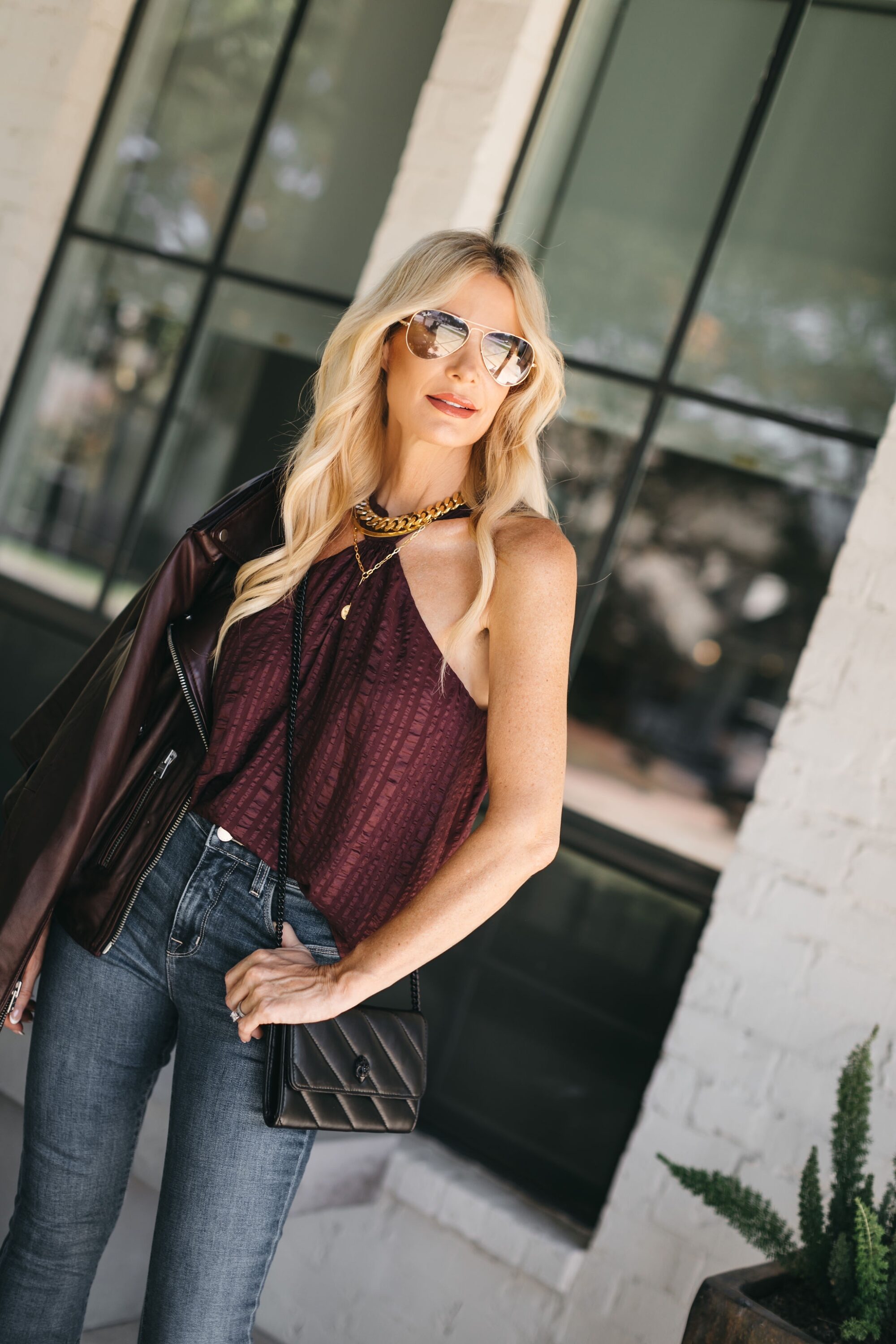 Dallas woman over 40 wearing 59mm aviator sunglasses with best items still in stock part of the Nordstrom anniversary sale