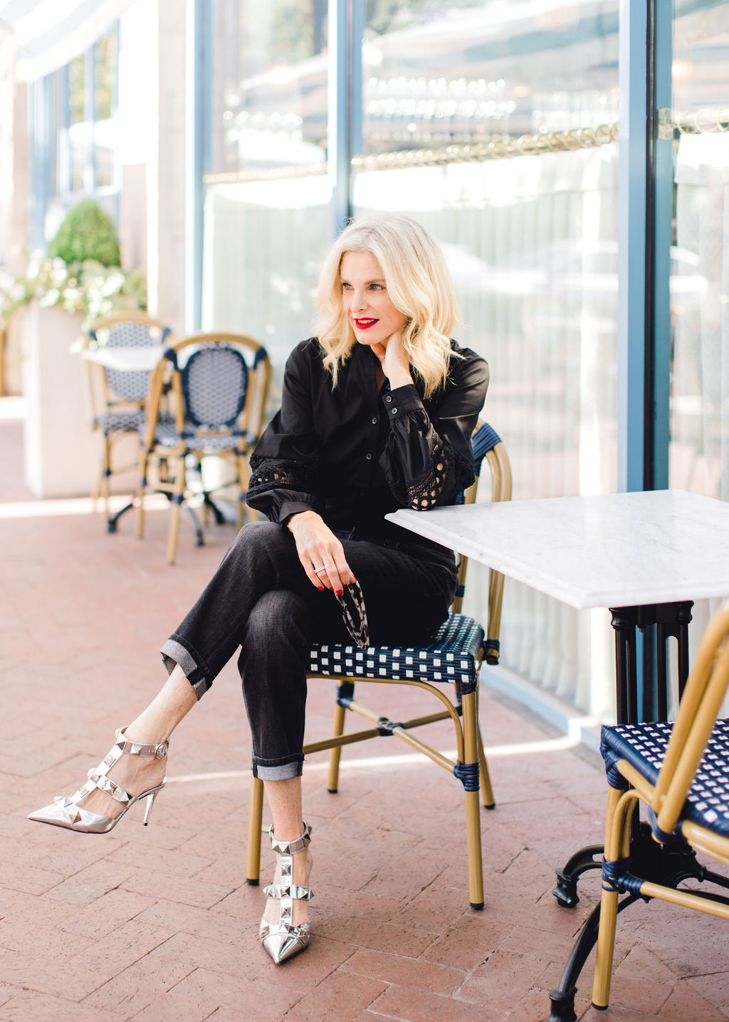 Tanya Foster wearing denim for women over 40