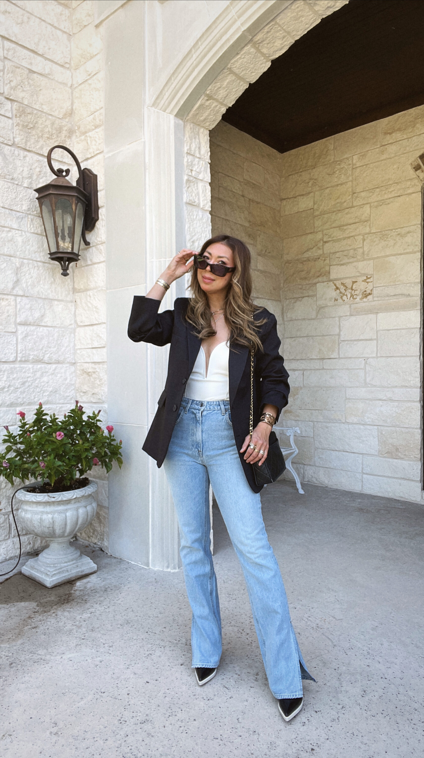 Sam from Style of Sam wearing her favorite denim for women over 40
