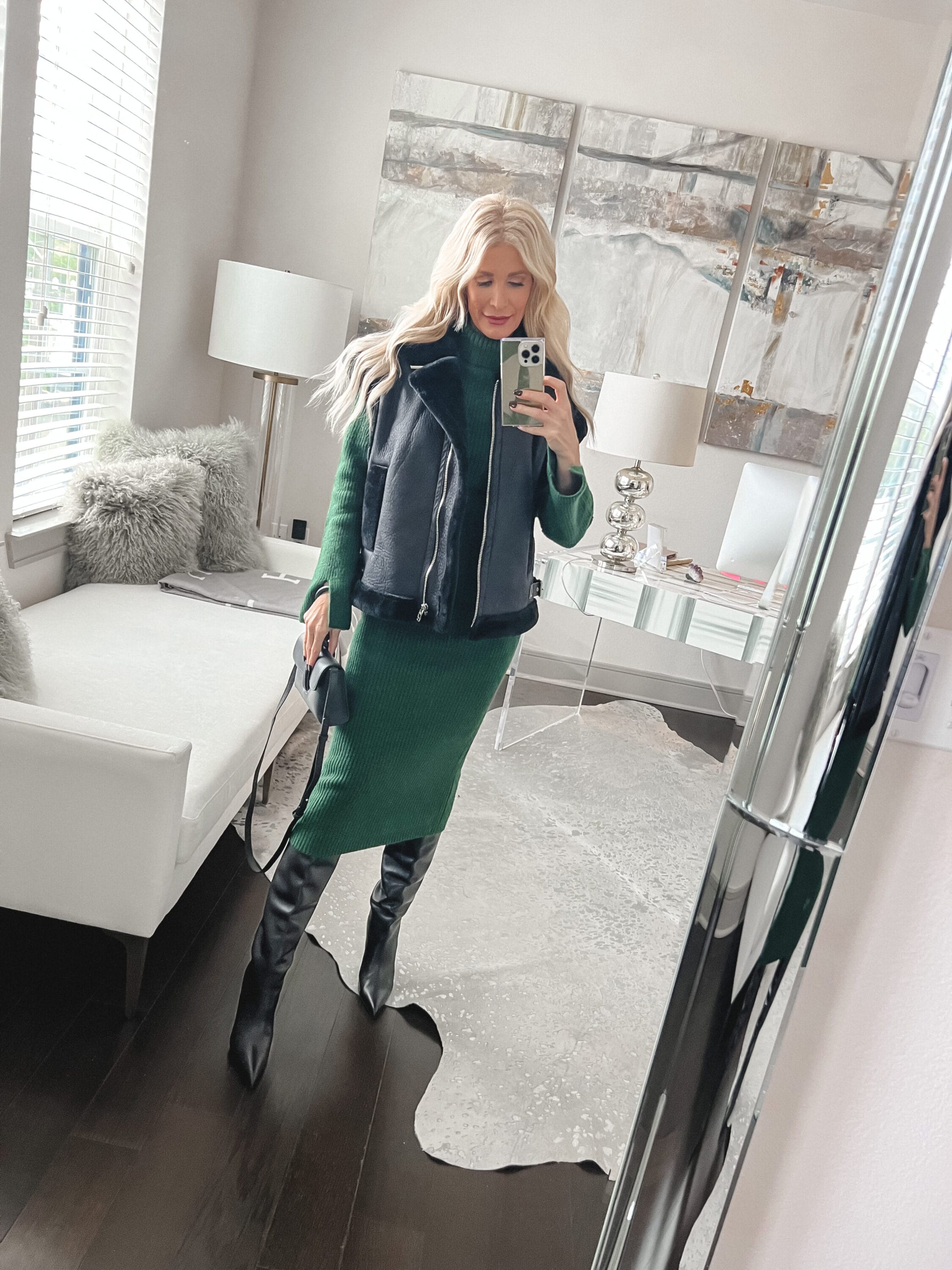 Over 40 Dallas fashion blogger showcasing 3 examples of how to style a vest.