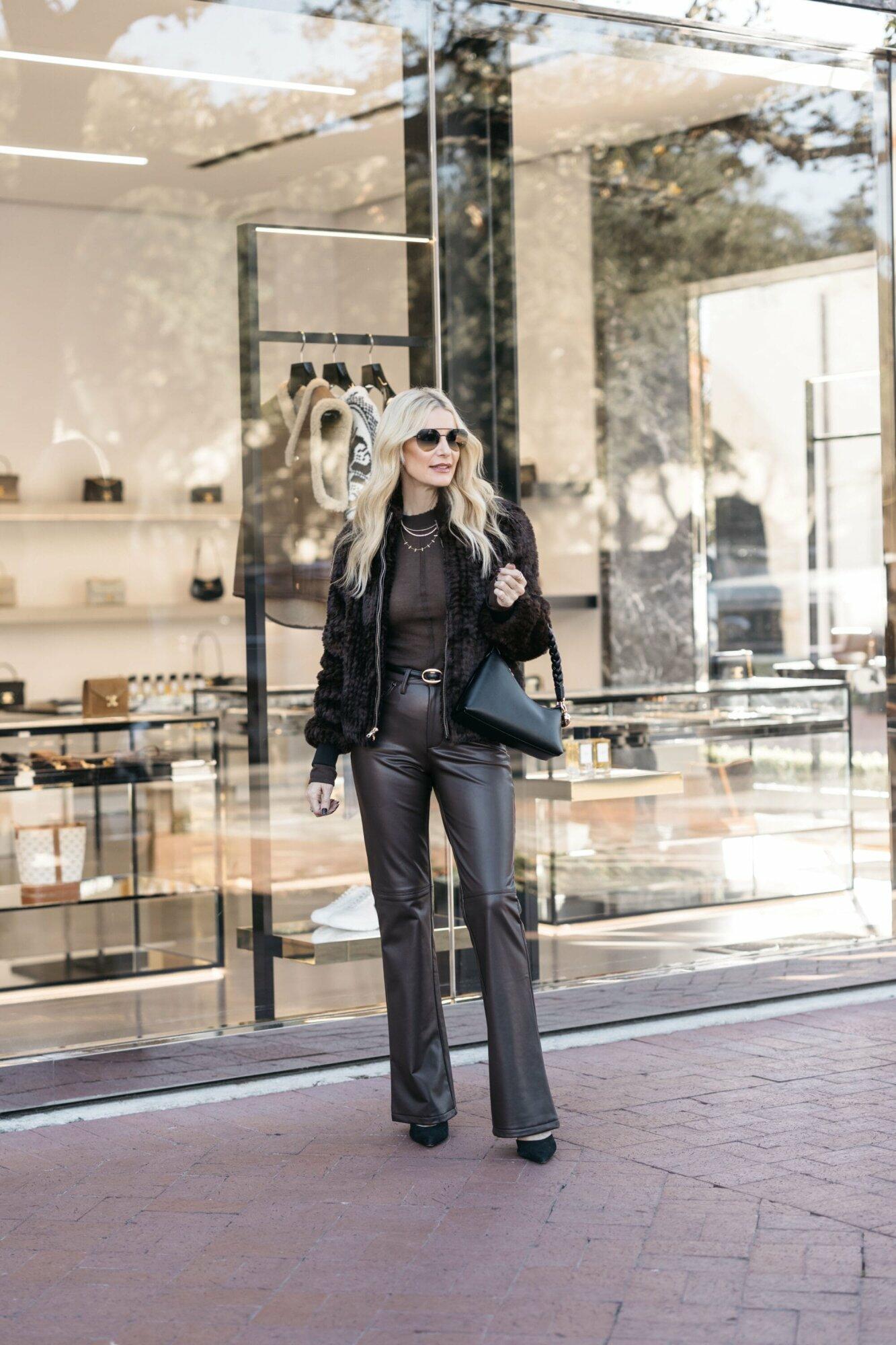 Dallas fashion blogger wearing one of 5 chic faux fur jackets sure to keep you warm and stylish this winter.