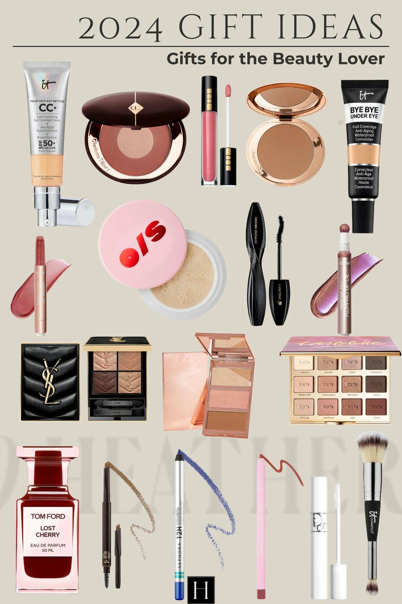 flat lay collage of the best gifts for the beauty lover featured in the Sephora savings sale.