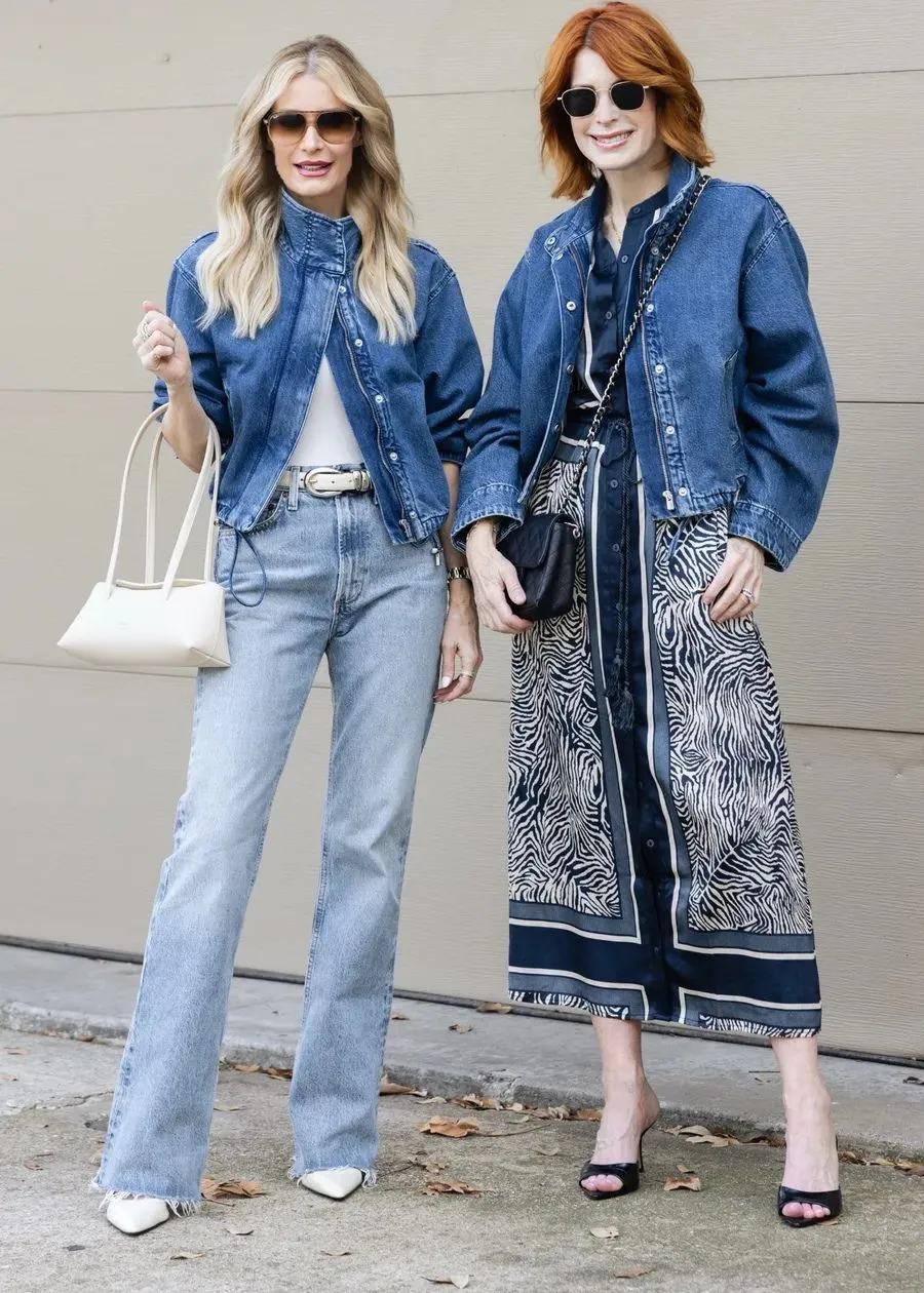 Over 40 fashion bloggers showcasing a zebra print over a bright loud floral dress which is one of 5 Spring Dress Trends Out of Style 2026.