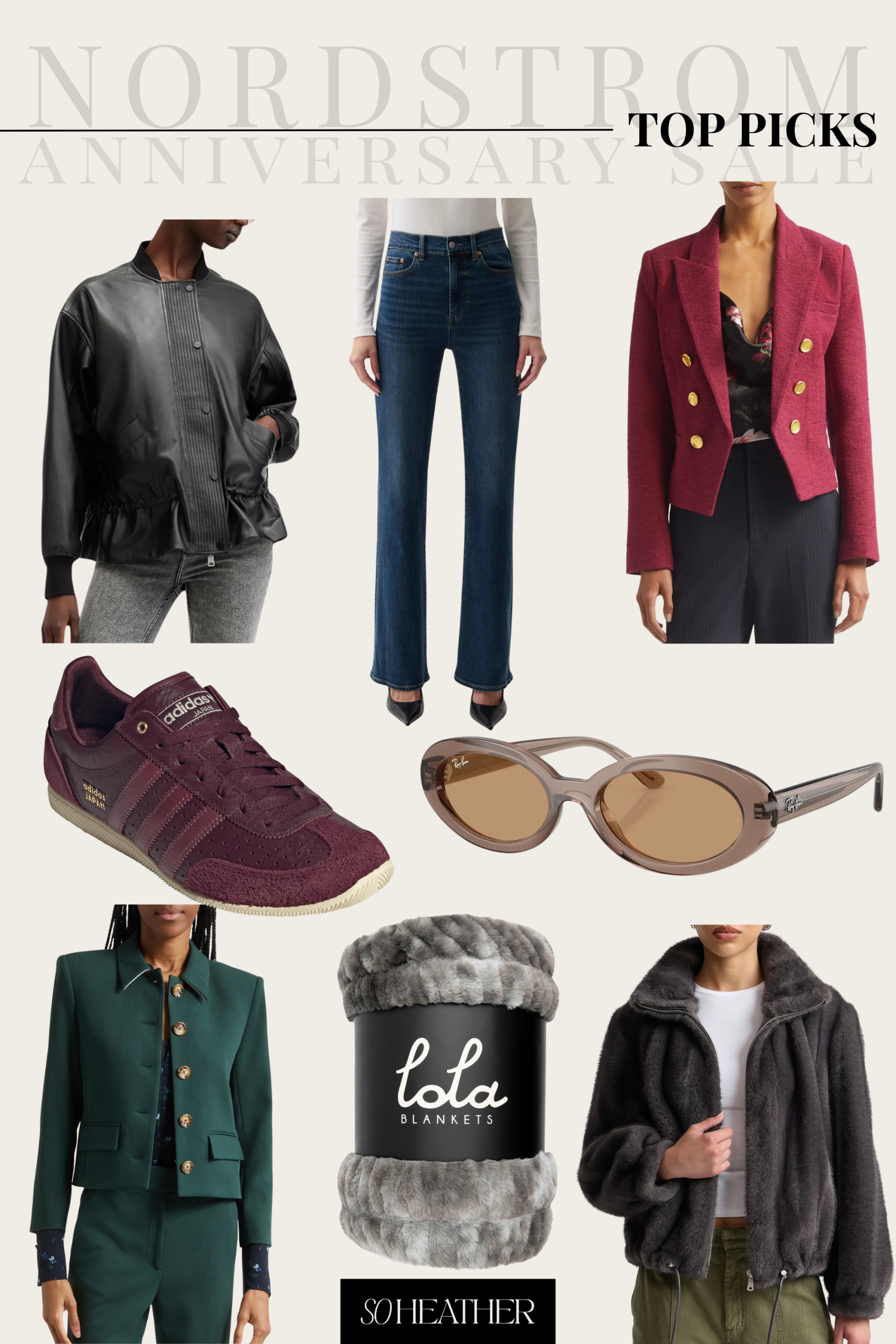 flat lay collage of the top 7 NSALE finds.