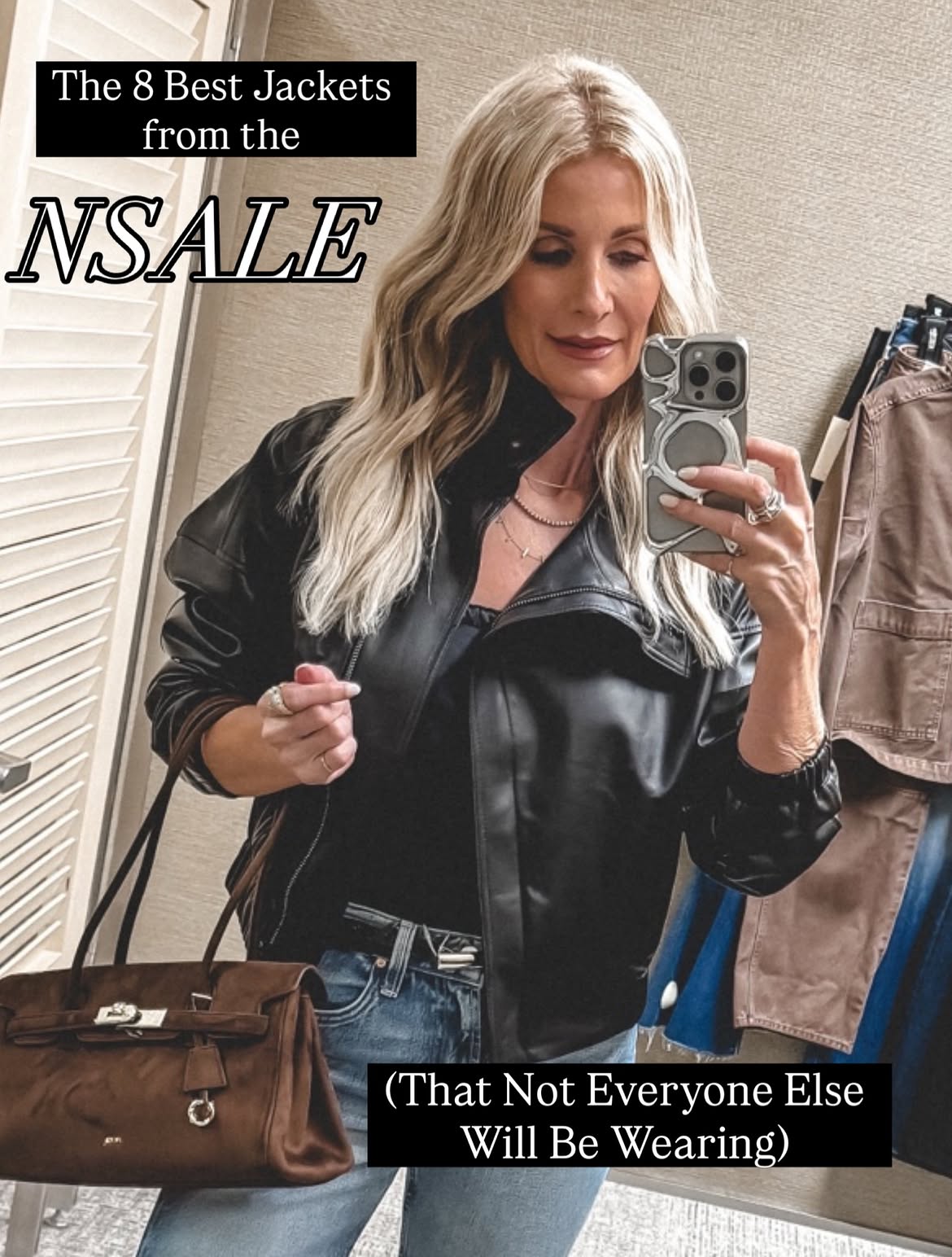 Over 40 fashion blogger showcasing the hottest 8 NSALE Jackets.